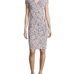 Michael Kors | V-Neck Cap-Sleeve Bodycon D…